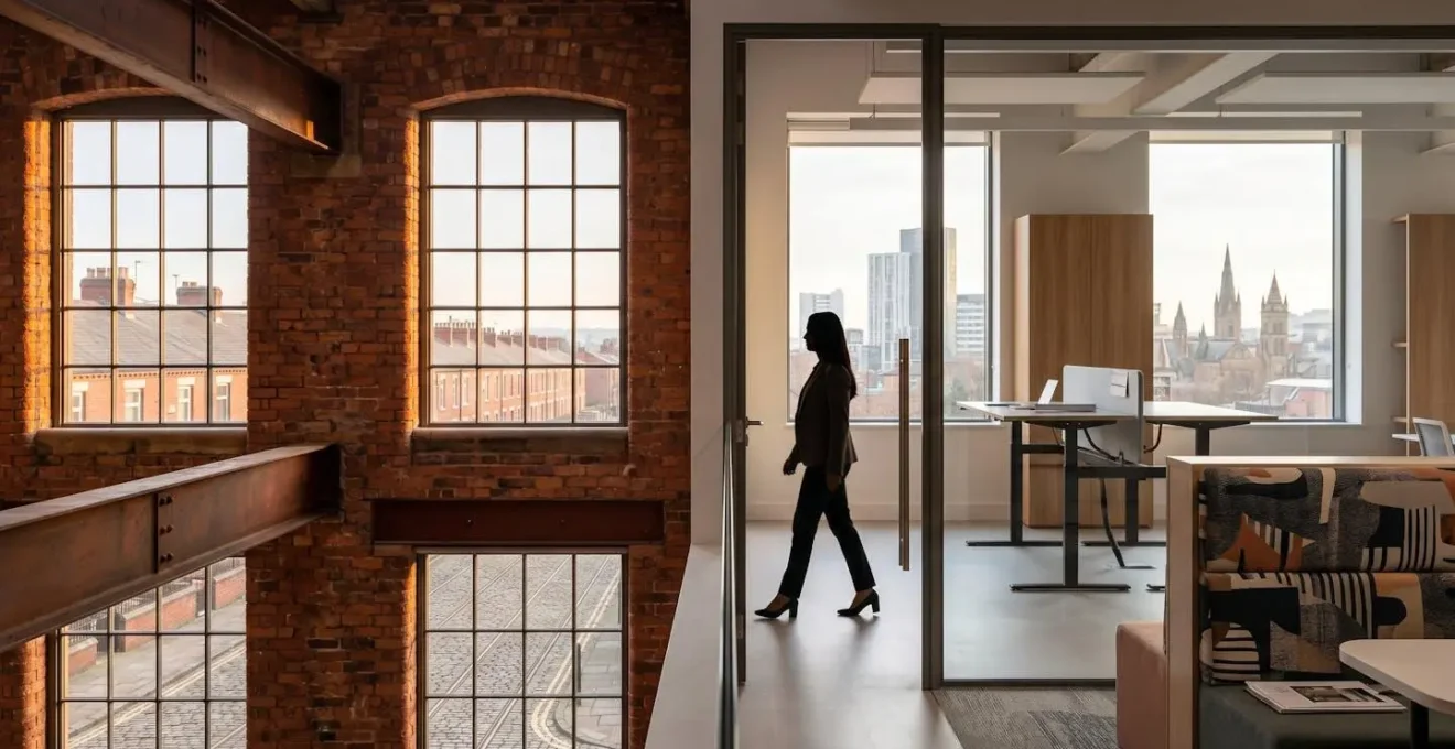 Symbolic composition showing Northern England architecture with subtle tech elements, representing the value proposition beyond raw salary figures