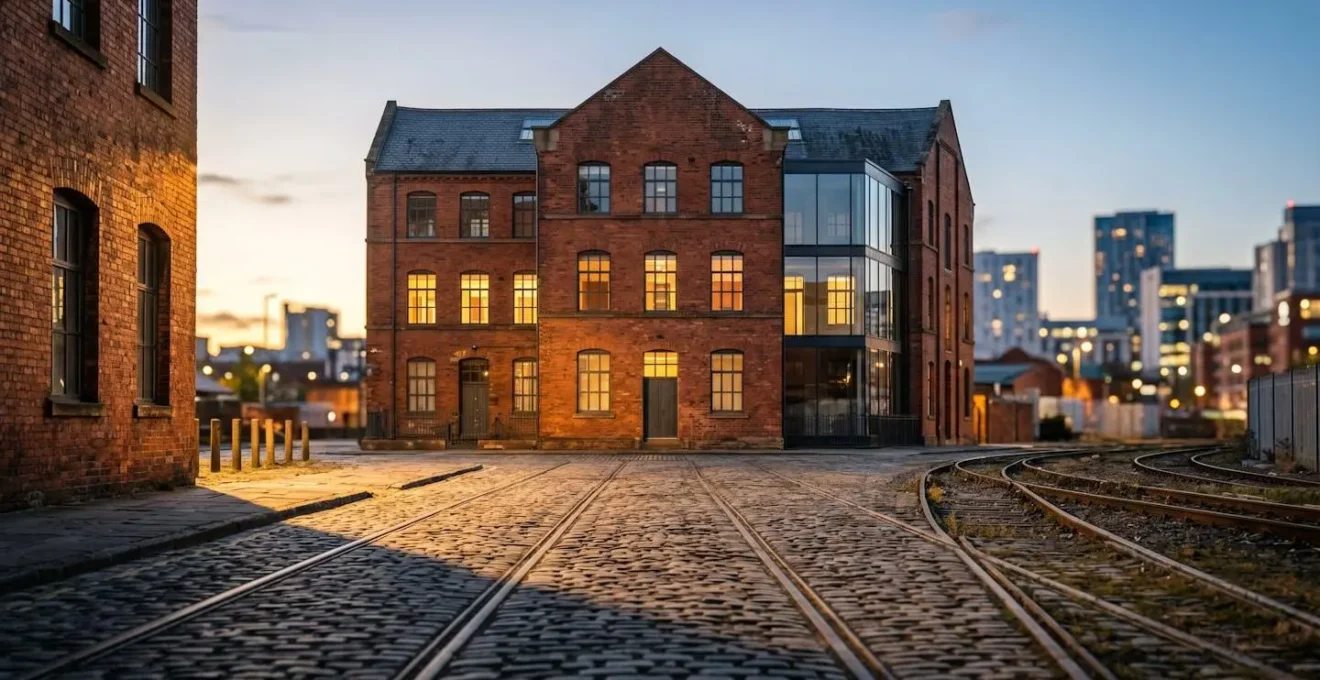 A historic industrial building in Northern England, symbolizing the Northern Powerhouse's economic transformation through technology.