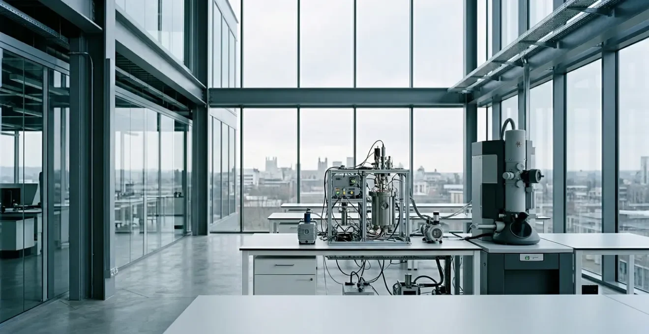 Modern UK engineering workspace where physics principles meet practical application