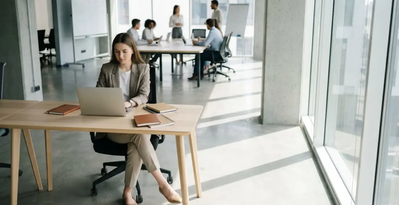 Modern professional working on advanced technical project in contemporary office environment